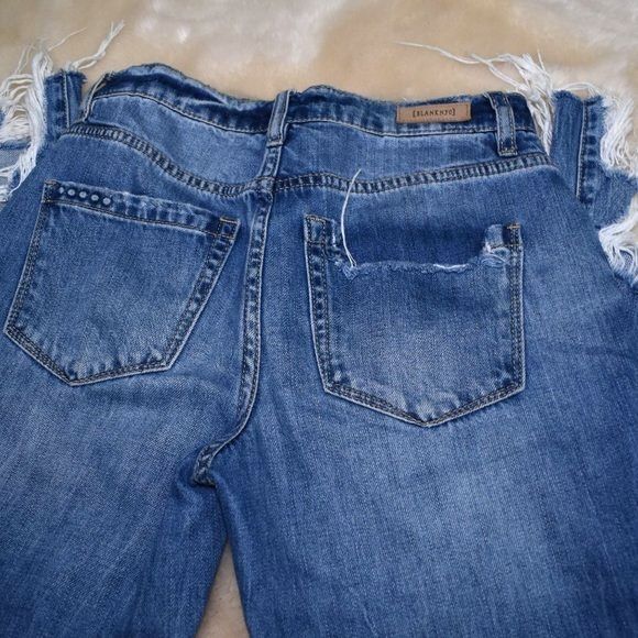 Blank NYC Madison Crop Destroyed Jeans Size 24 High Rise Frayed Hem Denim - Picture 15 of 15